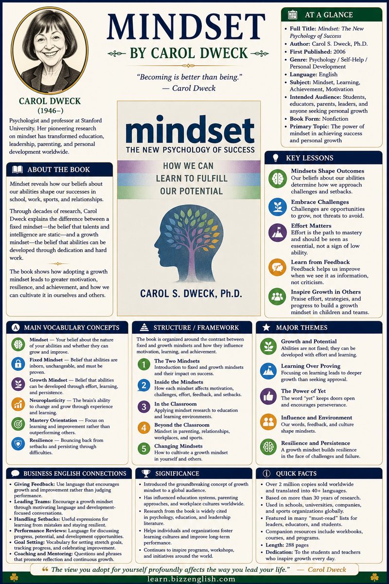 Mindset by Carol Dweck: key lessons, vocabulary and business English connections