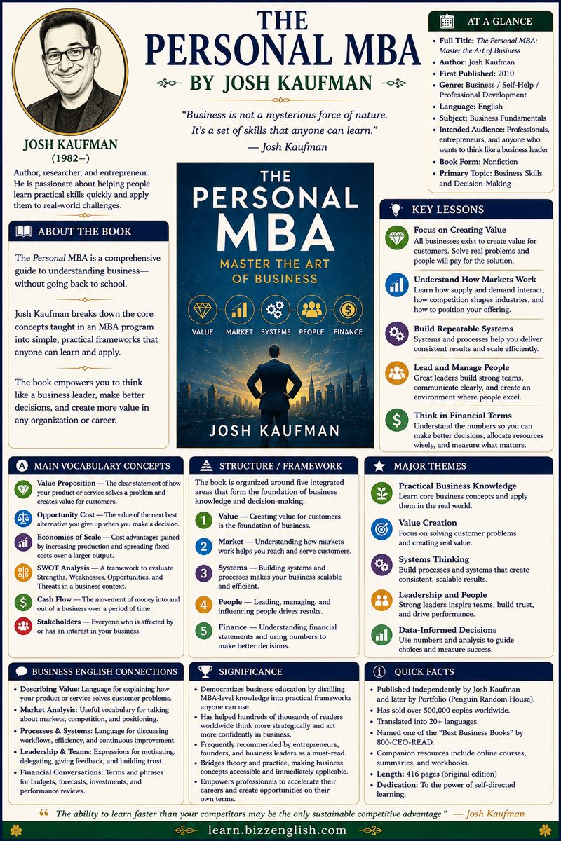 The Personal MBA by Josh Kaufman: key lessons, vocabulary and business English connections